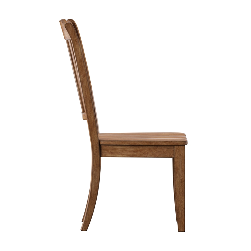 iNSPIRE Q Slat Back Wood Dining Chairs (Set of 2) in Oak
