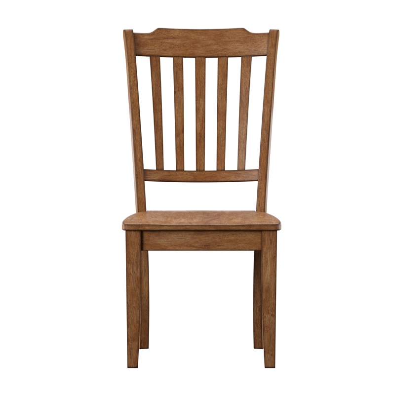 iNSPIRE Q Slat Back Wood Dining Chairs (Set of 2) in Oak