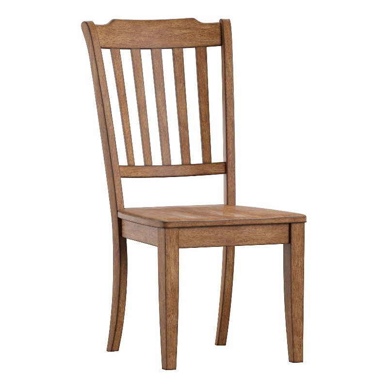 iNSPIRE Q Slat Back Wood Dining Chairs (Set of 2) in Oak