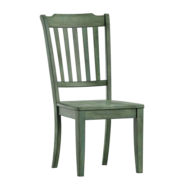 iNSPIRE Q Slat Back Wood Dining Chairs (Set of 2) in Antique Sage Green