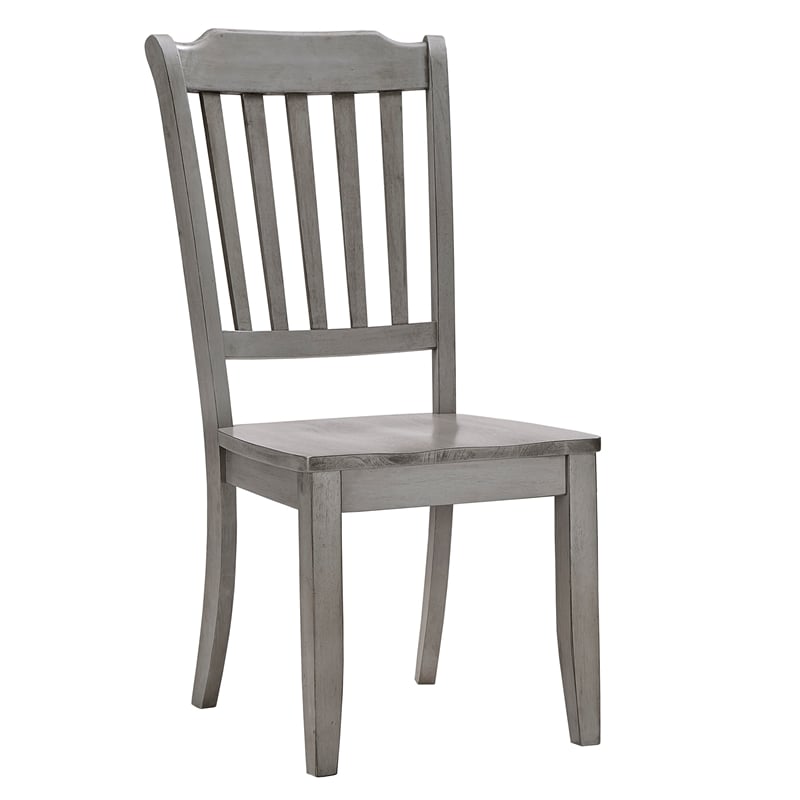 iNSPIRE Q Slat Back Wood Dining Chairs (Set of 2) in Antique Gray