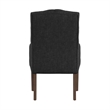 iNSPIRE Q Light Distressed Finish Wood Linen Tufted Dining Chair in Dark Gray