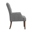 iNSPIRE Q Light Distressed Finish Wood Linen Tufted Dining Chair in Gray
