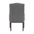 iNSPIRE Q Light Distressed Finish Wood Linen Tufted Dining Chair in Gray