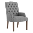 iNSPIRE Q Light Distressed Finish Wood Linen Tufted Dining Chair in Gray