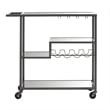 iNSPIRE Q Glass Top Metal Bar Cart in Dark Gray Metallic