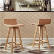 iNSPIRE Q Modern Swivel Wood Counter Height Stool (Set of 2) in Natural Finish
