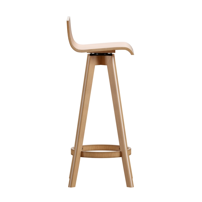 iNSPIRE Q Modern Swivel Wood Counter Height Stool (Set of 2) in Natural Finish