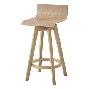 iNSPIRE Q Modern Swivel Wood Counter Height Stool (Set of 2) in Natural Finish