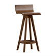 iNSPIRE Q Modern Swivel Wood Counter Height Stool (Set of 2) in Walnut Finish