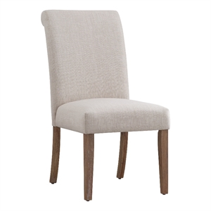 iNSPIRE Q Rolled Back Wood Parsons Chairs (Set of 2) in Beige