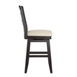 iNSPIRE Q French Ladder Back Counter Height Wood Swivel Stool in Antique Black