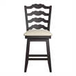 iNSPIRE Q French Ladder Back Counter Height Wood Swivel Stool in Antique Black