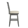 iNSPIRE Q French Ladder Back Counter Height Wood Swivel Stool in Antique Gray