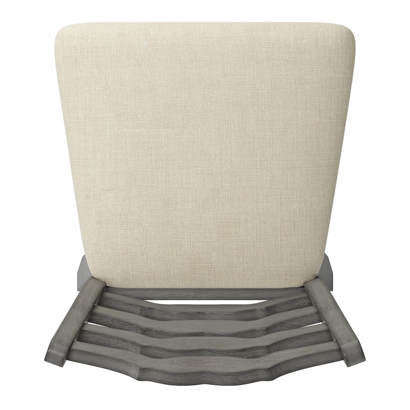 iNSPIRE Q French Ladder Back Counter Height Wood Swivel Stool in Antique Gray