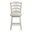 iNSPIRE Q French Ladder Back Counter Height Wood Swivel Stool in Antique White