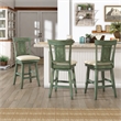 iNSPIRE Q Panel Back Counter Height Wood Swivel Chair in Antique Sage Green