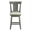 iNSPIRE Q Panel Back Counter Height Wood Swivel Chair in Antique Sage Green