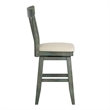 iNSPIRE Q Panel Back Counter Height Wood Swivel Chair in Antique Sage Green