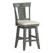 iNSPIRE Q Panel Back Counter Height Wood Swivel Chair in Antique Sage Green