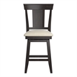 iNSPIRE Q Panel Back Counter Height Wood Swivel Chair in Antique Black