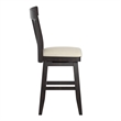 iNSPIRE Q Panel Back Counter Height Wood Swivel Chair in Antique Black