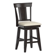 iNSPIRE Q Panel Back Counter Height Wood Swivel Chair in Antique Black