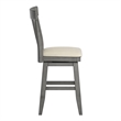 iNSPIRE Q Panel Back Counter Height Wood Swivel Chair in Antique Gray