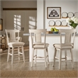 iNSPIRE Q Panel Back Counter Height Wood Swivel Chair in Antique White