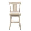iNSPIRE Q Panel Back Counter Height Wood Swivel Chair in Antique White