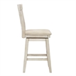 iNSPIRE Q Panel Back Counter Height Wood Swivel Chair in Antique White