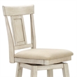 iNSPIRE Q Panel Back Counter Height Wood Swivel Chair in Antique White