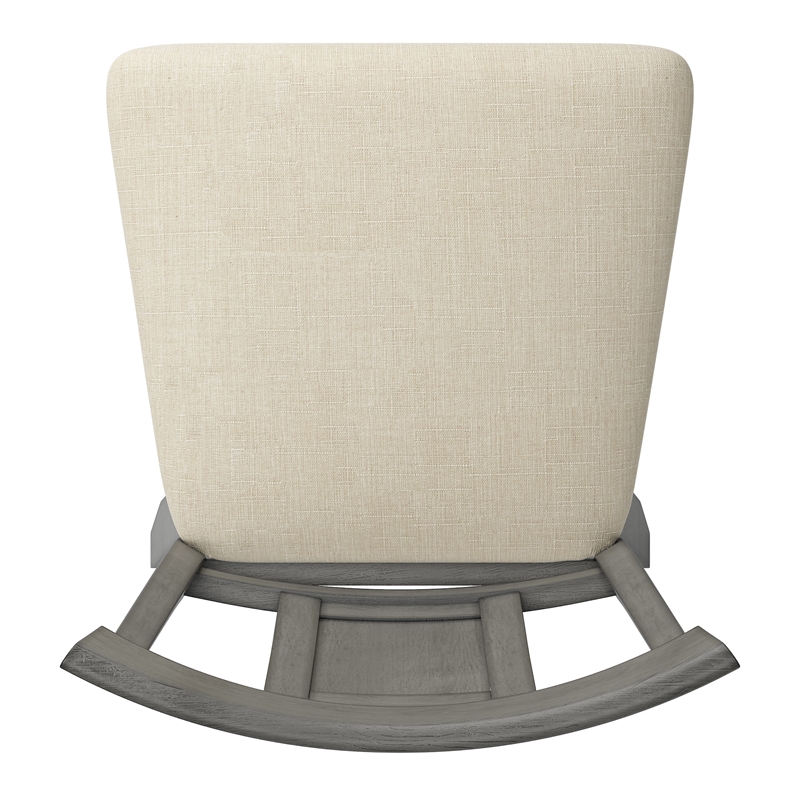 iNSPIRE Q Panel Back Bar Height Wood Swivel Chair in Antique Gray