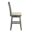 iNSPIRE Q Double X-Back Counter Height Wood Swivel Chair in Antique Sage Green