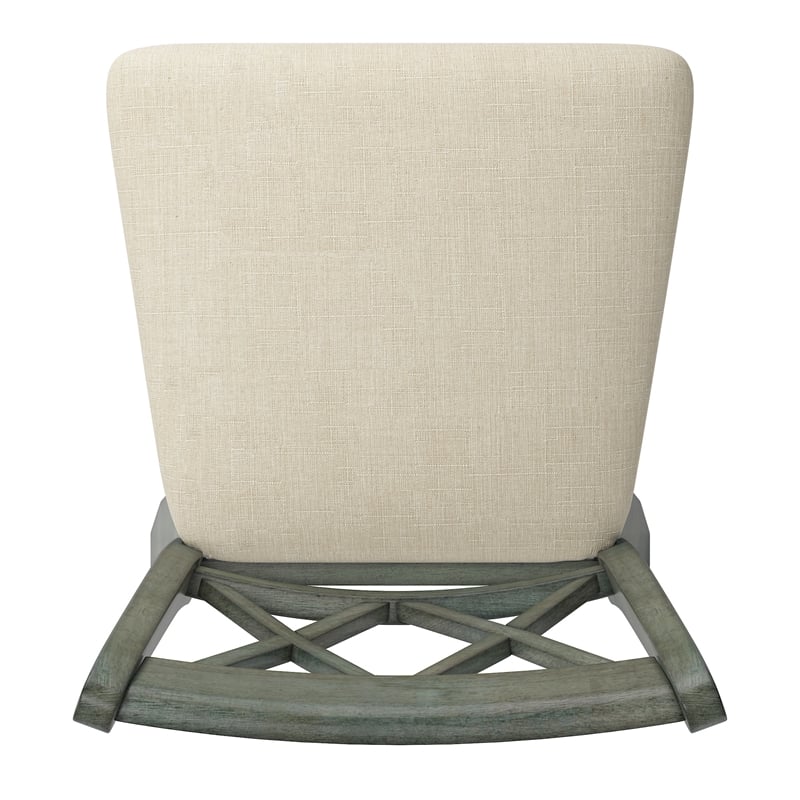iNSPIRE Q Double X-Back Counter Height Wood Swivel Chair in Antique Sage Green