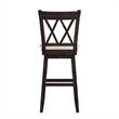 iNSPIRE Q Double X-Back Bar Height Wood Swivel Chair in Antique Black