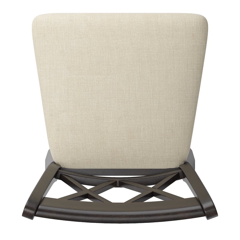 iNSPIRE Q Double X-Back Bar Height Wood Swivel Chair in Antique Black