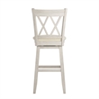 iNSPIRE Q Double X-Back Bar Height Wood Swivel Chair in Antique White