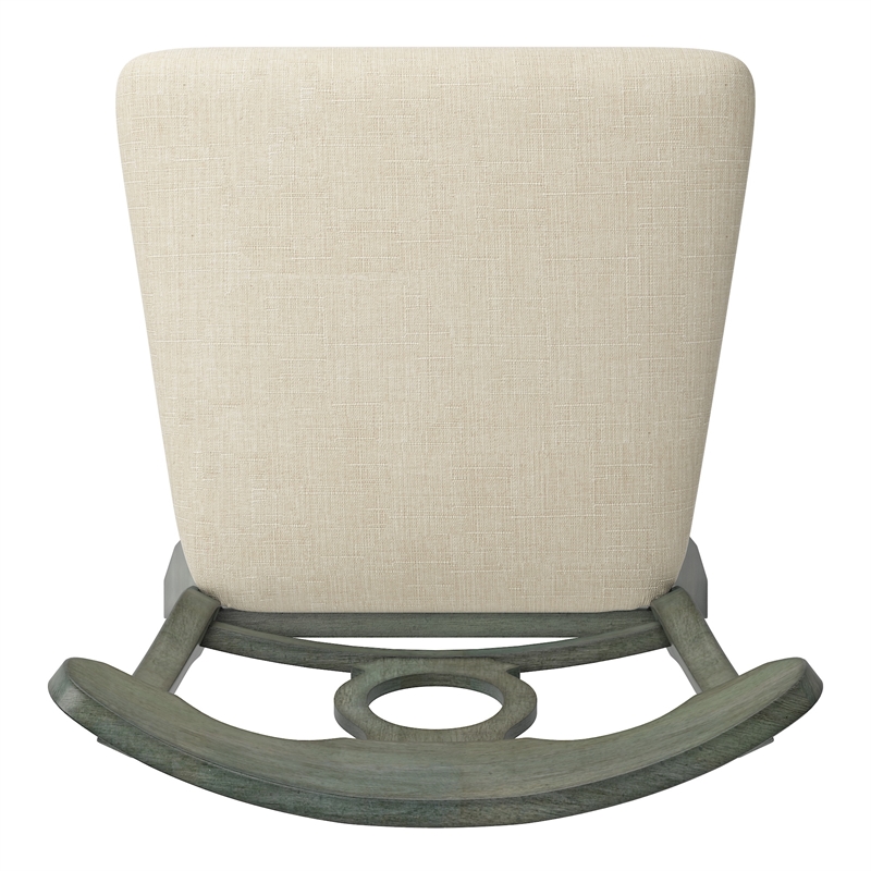 iNSPIRE Q Napoleon Back Counter Height Wood Swivel Chair in Antique Sage Green