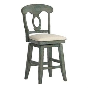 iNSPIRE Q Napoleon Back Counter Height Wood Swivel Chair in Antique Sage Green