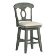 iNSPIRE Q Napoleon Back Counter Height Wood Swivel Chair in Antique Sage Green