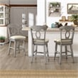 iNSPIRE Q Napoleon Back Counter Height Wood Swivel Chair in Antique Gray