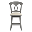 iNSPIRE Q Napoleon Back Counter Height Wood Swivel Chair in Antique Gray