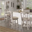iNSPIRE Q Napoleon Back Counter Height Wood Swivel Chair in Antique White