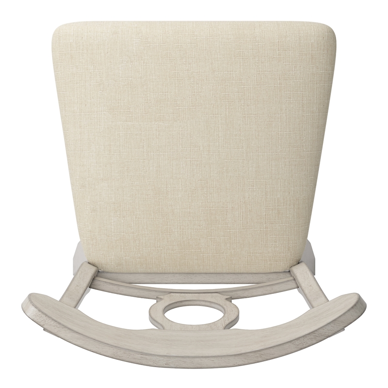 iNSPIRE Q Napoleon Back Counter Height Wood Swivel Chair in Antique White