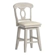 iNSPIRE Q Napoleon Back Counter Height Wood Swivel Chair in Antique White