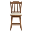 iNSPIRE Q Slat Back Counter Height Wood Swivel Chair in Oak
