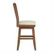iNSPIRE Q Slat Back Counter Height Wood Swivel Chair in Oak