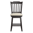 iNSPIRE Q Slat Back Counter Height Wood Swivel Chair in Antique Black