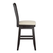 iNSPIRE Q Slat Back Counter Height Wood Swivel Chair in Antique Black